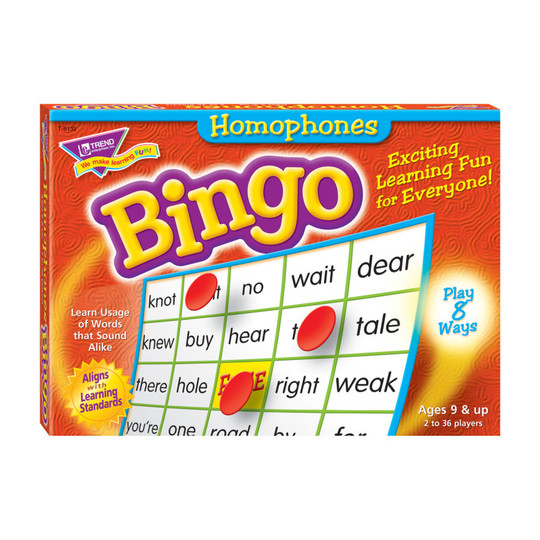 Homophone Vocabulary Bingo Game