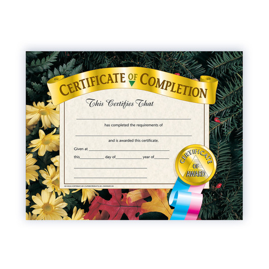 Certificate of Completion, 8.5 x 11, Pack of 30
