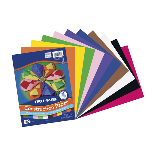 Heavyweight Construction Paper Assortment, 9 x 12, 500 Sheets