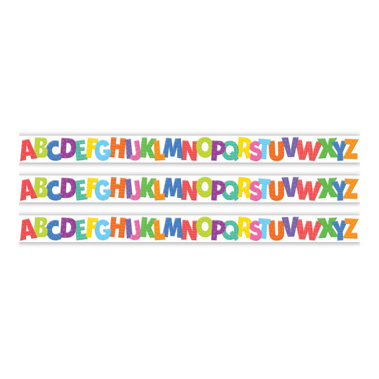Colorful Alphabet Border Trim, 105 ft., 3-Pack