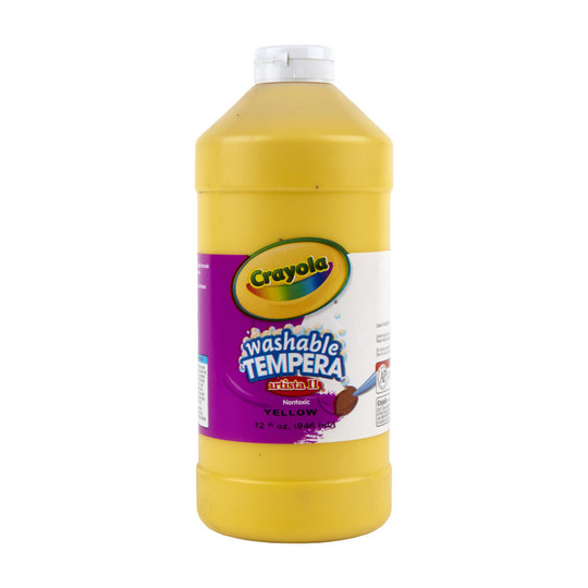 Washable Tempera Paint, Yellow, 32 oz