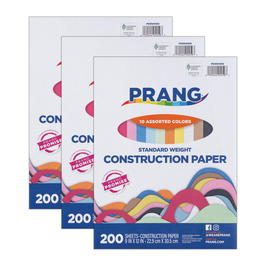 Assorted Construction Paper, 9 x 12, 600 Sheets