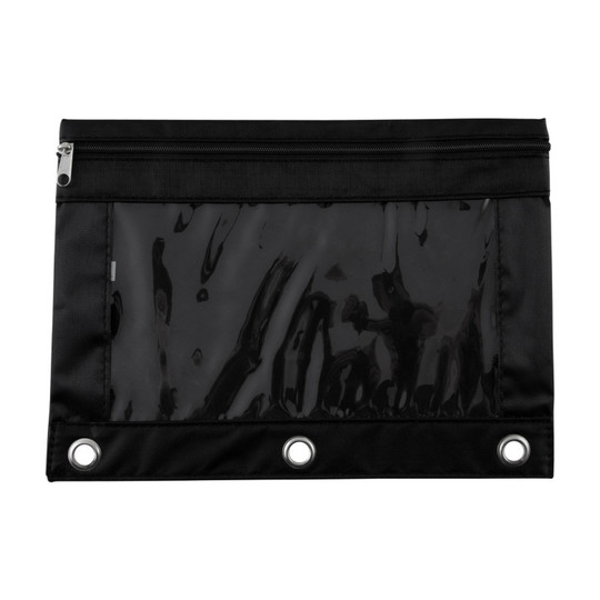 Clear and Black Binder Pencil Pouch