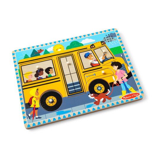 Wheels on the Bus 6-Piece Sound Peg Puzzle