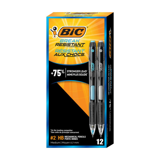 Break-Resistant No. 2 Mechanical Pencils, 0.7 mm, 12-Pack