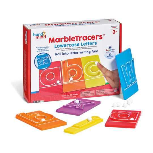 Lowercase Letter Tracing Trays with Marbles