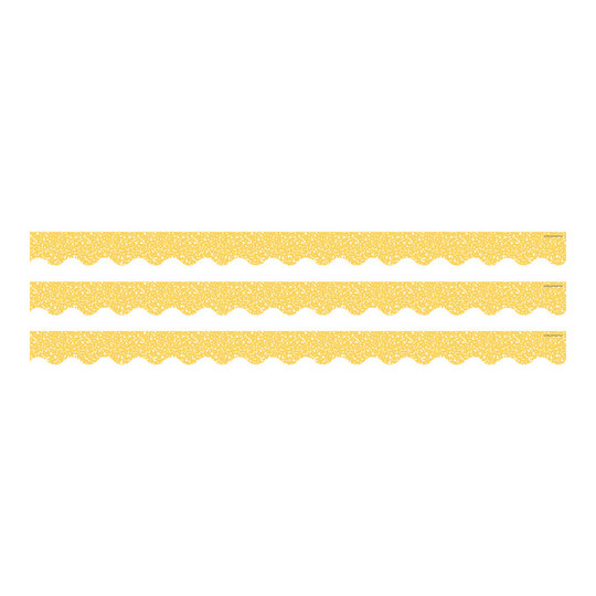 Yellow Scalloped Classroom Border Trim, 3 Packs