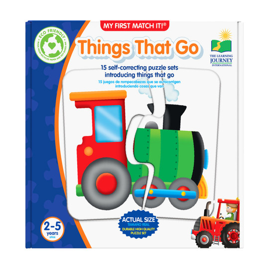 Things That Go Self-Correcting Matching Puzzle Cards