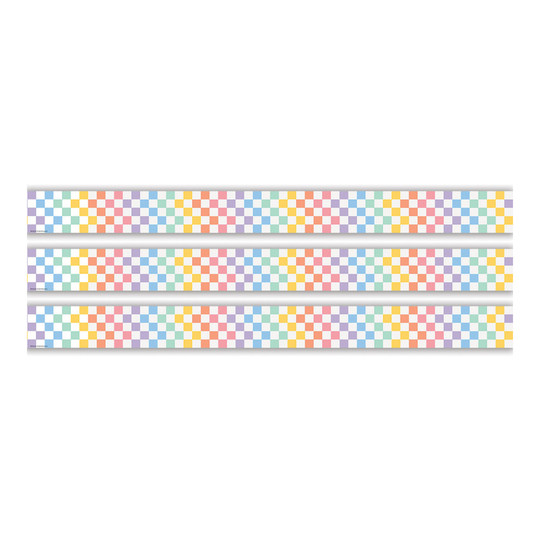 Colorful Checkers Straight Border Trim, 3-Pack