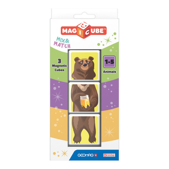 Magnetic Mix-and-Match Animal Cubes, 3 Pieces