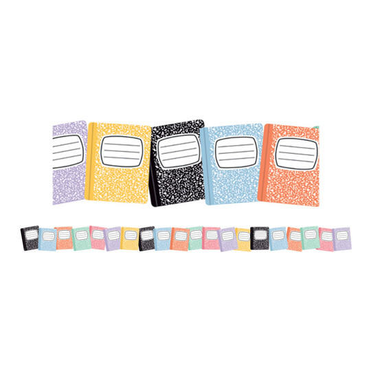 Multicolor Composition Book Die-Cut Border Trim