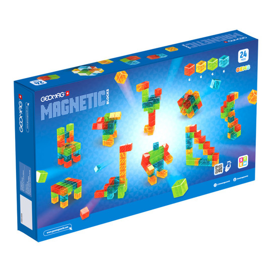 Magnetic Gem Blocks Set, 24 Pieces