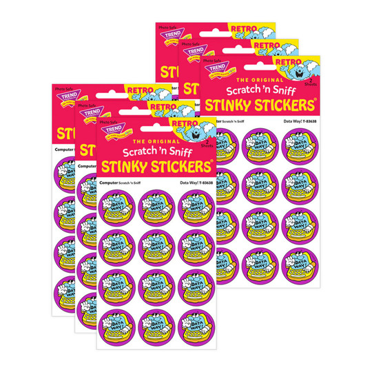 Data Way! Retro Computer-Scented Scratch-and-Sniff Stickers, 6 Packs