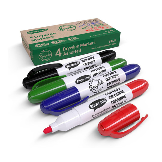 Chunky Dry Erase Markers, Assorted Colors, 4 Pack