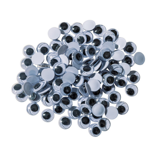 Black Wiggle Eyes, 7 mm, 100-Pack