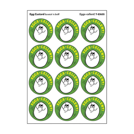 Eggs-cellent Egg Custard Scent Stickers, 24 Count