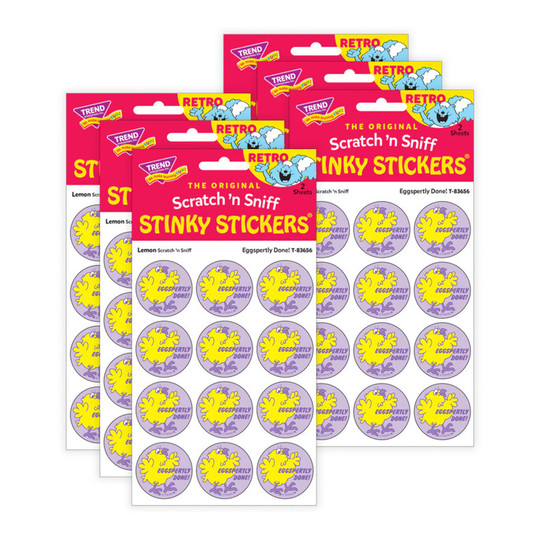 Eggspertly Done Lemon-Scented Chick Stickers, 24 per Pack, 6 Packs