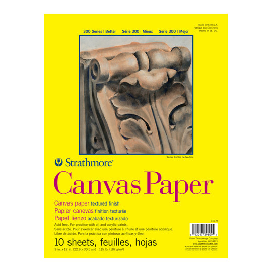Canvas-Textured Paper Pad, 9 x 12 in., 10 Sheets