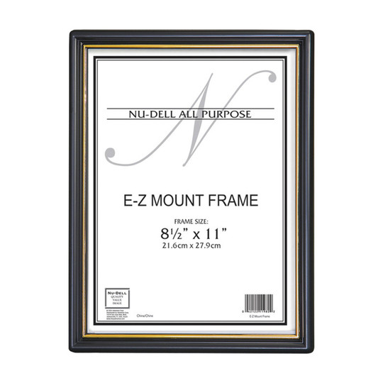 Quick-Insert Document Frame with Black and Gold Accents, 8.5 x 11 in Display