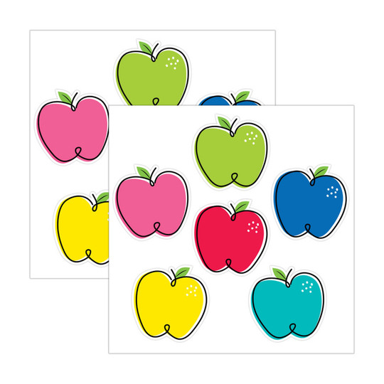 Doodle Apple Designer Cut-Outs, 72 Count
