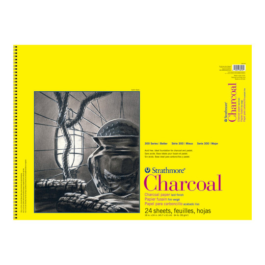 300 Series Charcoal Paper Pad, 18 x 24 Inches, 24 Sheets