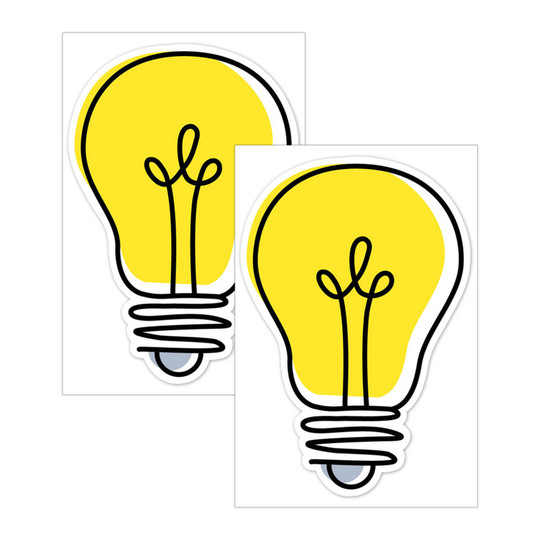 Doodle Lightbulb Designer Cut-Outs, 6 in., 72 Count