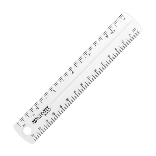 Clear Flexible Standard/Metric Ruler, 6 in., 12/Pack