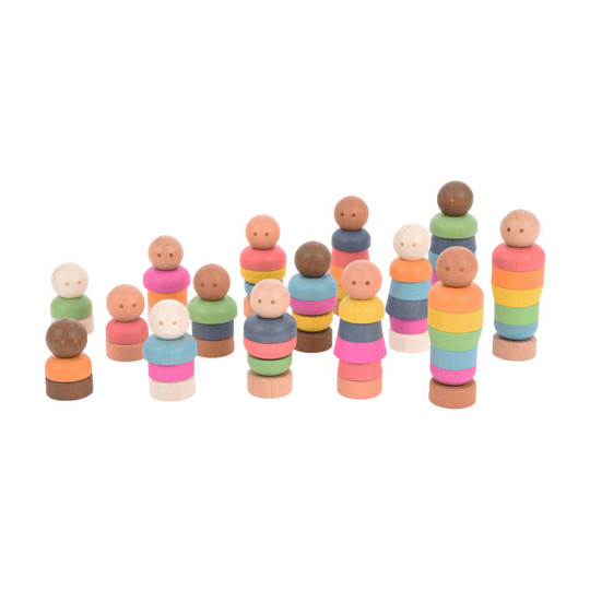 Rainbow Community People Wooden Figure Set