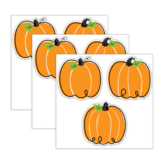 Doodle Pumpkin Designer Cut-Outs, 6 in., 108 Count