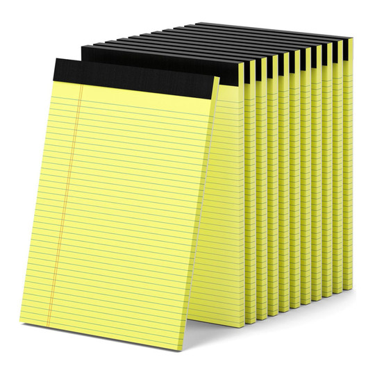 Canary Legal-Ruled Writing Pads, 8.5 x 11 Inches, 50 Sheets, 12-Pack