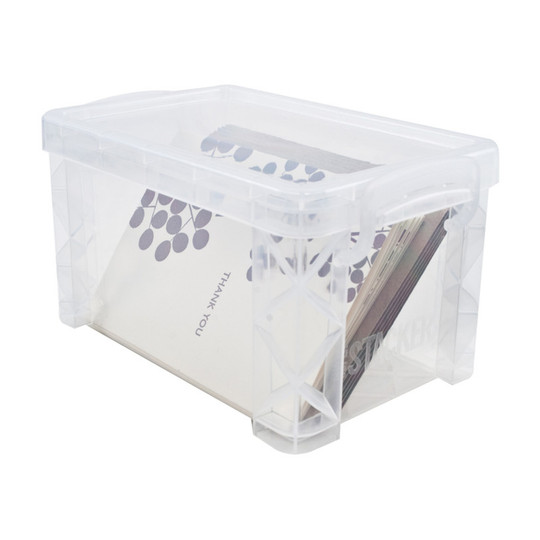Clear Polypropylene Stacking Storage Box for 3 x 5 Index Cards