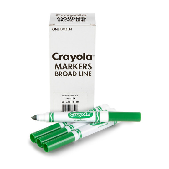 Green Conical-Tip Broad Line Markers, 12-Pack