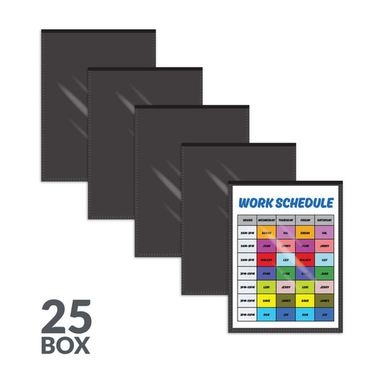 Letter-Size Magnetic Document Holders, Clear, 25-Pack