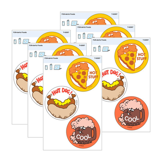 FUN-derful Foods Vinyl Stickers, 18 Count