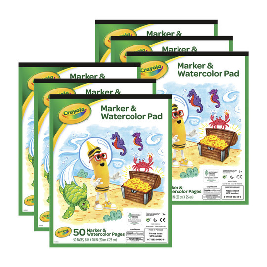 Marker and Watercolor Paper Pads, 50 Blank Pages, Pack of 6