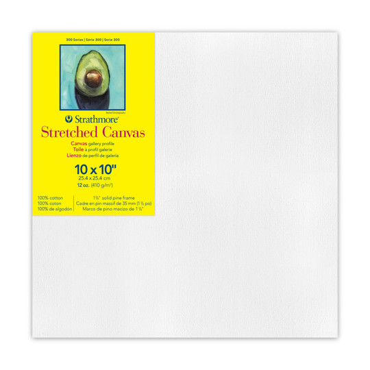 300 Series Triple-Primed Stretched Canvas, 10 x 10 in.