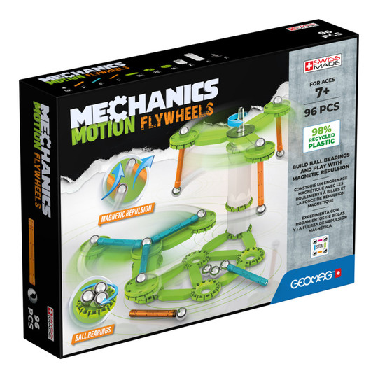 Mechanics Motion Magnetic Flywheel Building Set, 96 Pieces