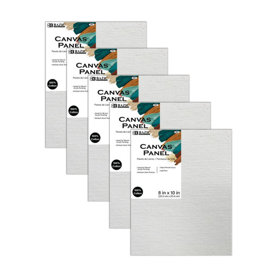 White Canvas Panels, 8 x 10 in., 5-Pack