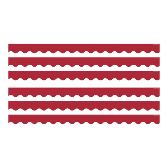 Cranberry Red Scalloped Border Trim, 6-Pack