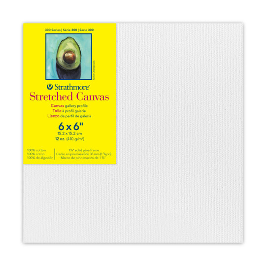 300 Series 6 x 6 White Stretched Canvas