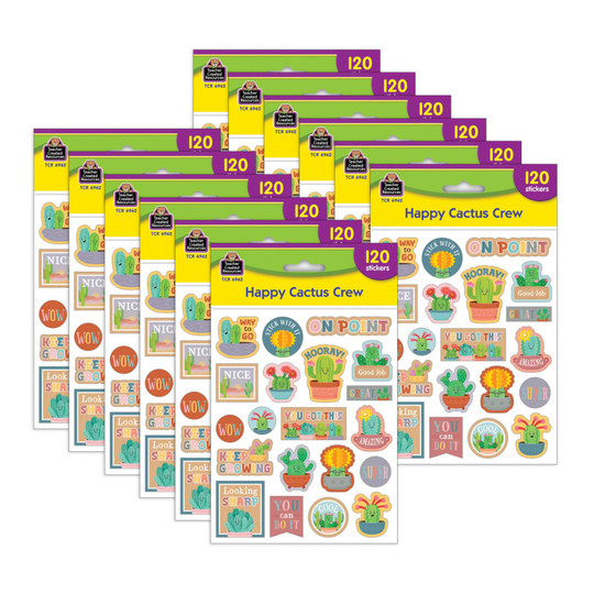 Happy Cactus Crew Stickers, 1,440 Count