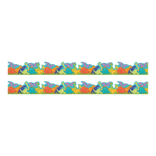 Dinosaur Parade Extra-Wide Classroom Border Trim, 24 Strips