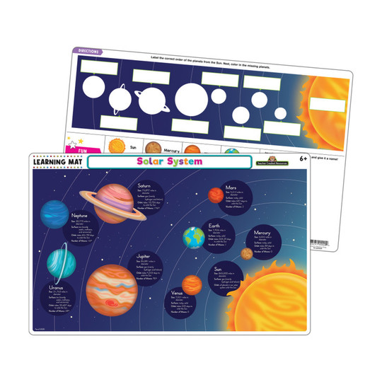 Reusable Solar System Dry-Erase Learning Mat