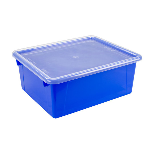 Blue Deep Storage Tray with Lid