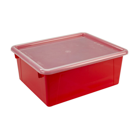 Red Deep Storage Tray with Lid