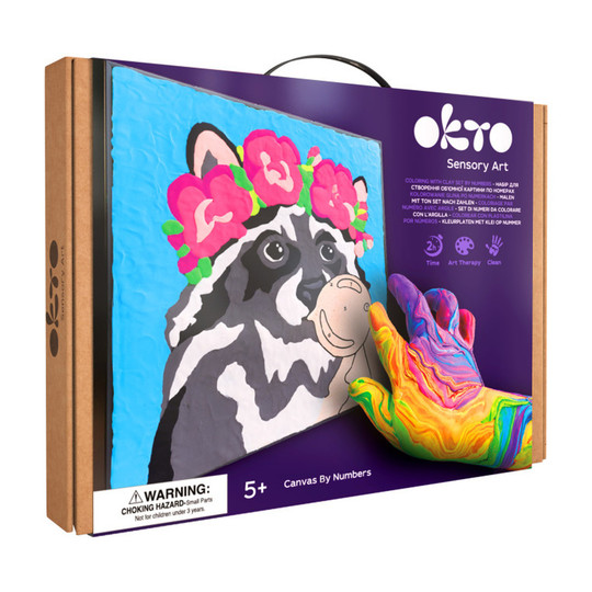 Raccoon Clay-by-Number Air-Dry Art Kit