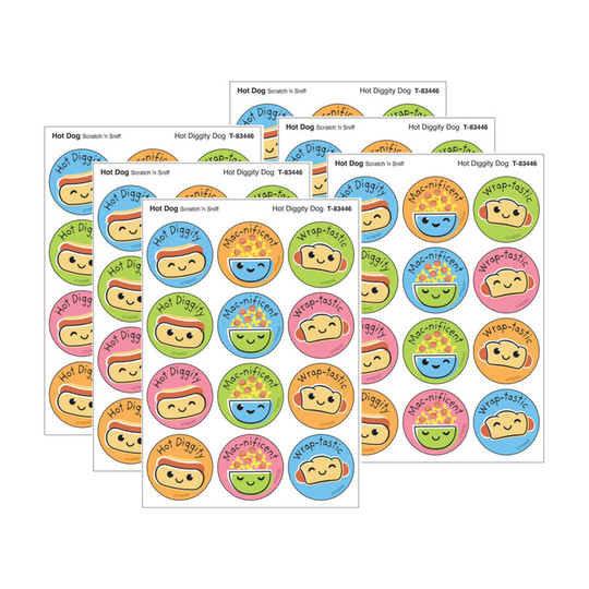 Hot Dog Scented Scratch-and-Sniff Reward Stickers, 288 Count