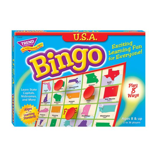 USA States, Capitals & History Bingo Game