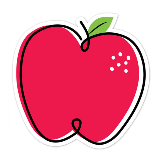 Red Doodle Apple Designer Cut-Outs, 6-1/2 in., 36/Pack