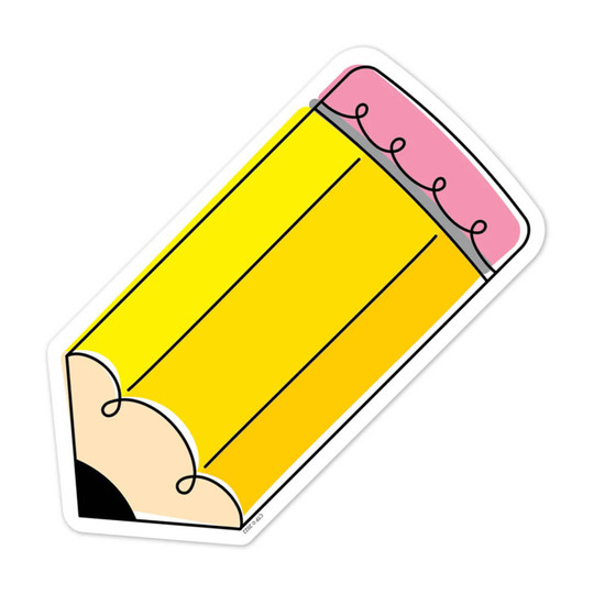 Doodle Pencil Designer Cut-Outs, 6 in., Yellow, 36/Pack